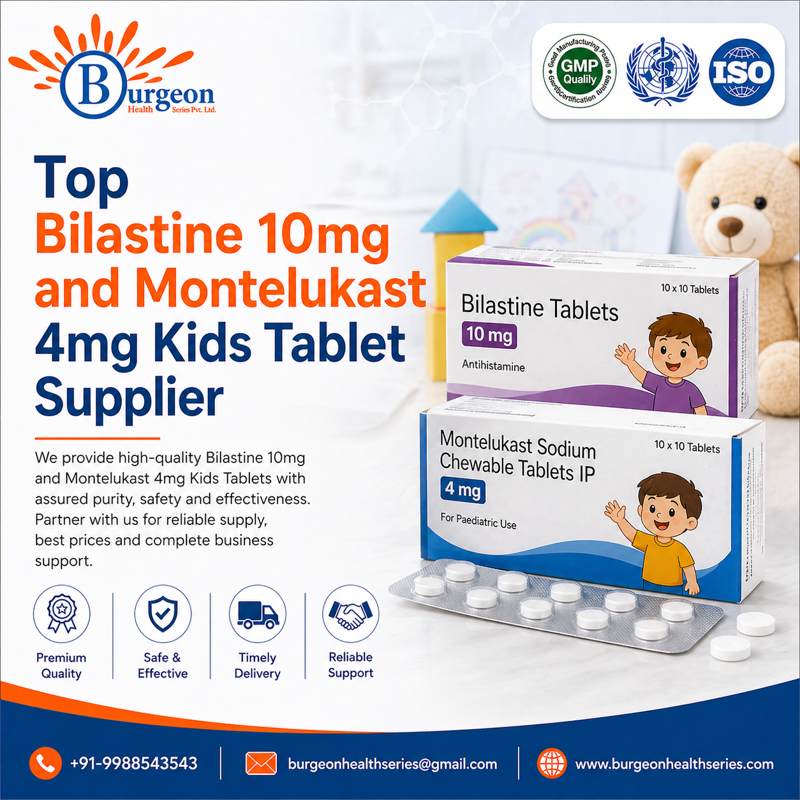 Top Bilastine 10 mg Montelukast 4 mg Kids Tablet Supplier  Manufacturer